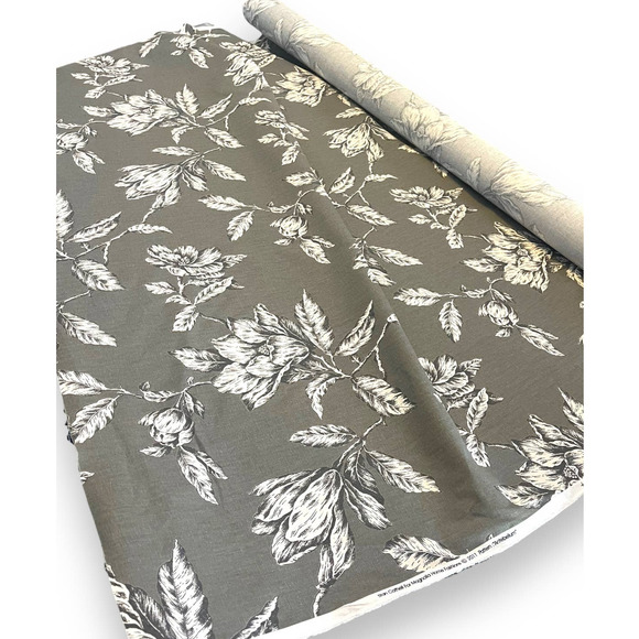 3 yds Magnolia Home Stan Cathell ANTEBELLUM 54" Decorator Fabric | Gray Floral - Picture 6 of 16